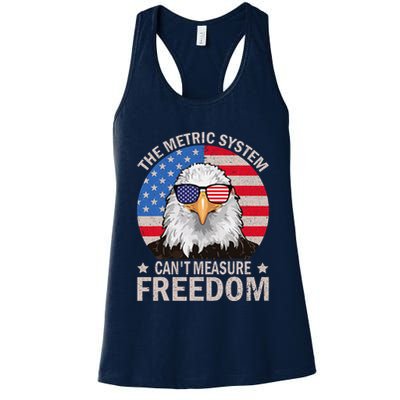 The Metric System CanT Measure Freedom Eagle 4th Of July Womens Tank Top