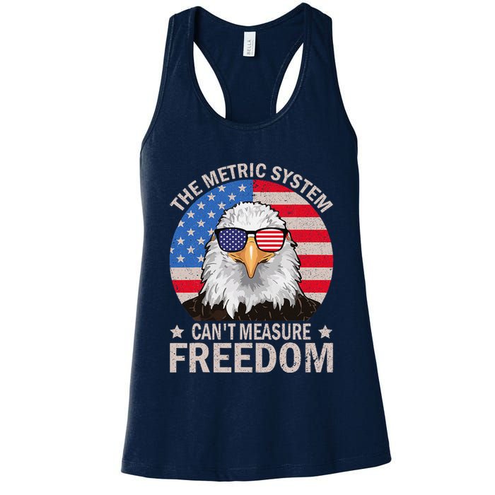 The Metric System CanT Measure Freedom Eagle 4th Of July Womens Tank Top