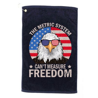 The Metric System CanT Measure Freedom Eagle 4th Of July Golf Towel