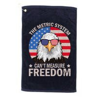 The Metric System CanT Measure Freedom Eagle 4th Of July Golf Towel