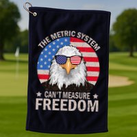 The Metric System CanT Measure Freedom Eagle 4th Of July Golf Towel