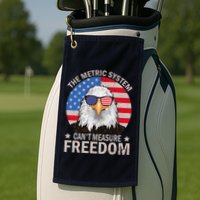 The Metric System CanT Measure Freedom Eagle 4th Of July Golf Towel