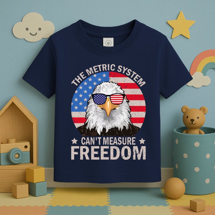 The Metric System CanT Measure Freedom Eagle 4th Of July Toddler T-Shirt