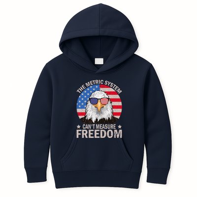 The Metric System CanT Measure Freedom Eagle 4th Of July Kids Hoodie