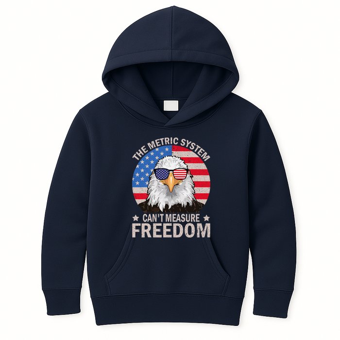 The Metric System CanT Measure Freedom Eagle 4th Of July Kids Hoodie