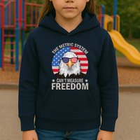 The Metric System CanT Measure Freedom Eagle 4th Of July Kids Hoodie