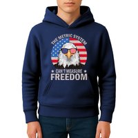 The Metric System CanT Measure Freedom Eagle 4th Of July Kids Hoodie