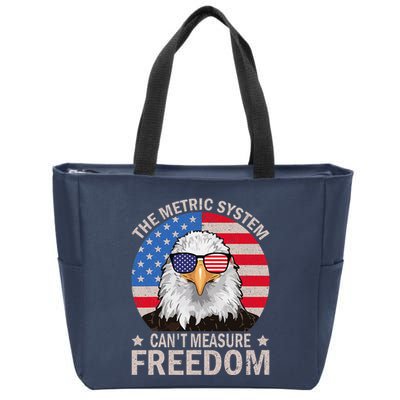 The Metric System CanT Measure Freedom Eagle 4th Of July Zip Tote Bag