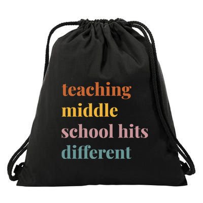 Teaching Middle School Hits Different Drawstring Bag