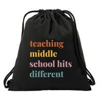 Teaching Middle School Hits Different Drawstring Bag