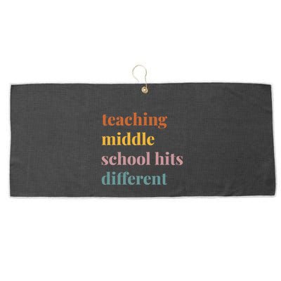 Teaching Middle School Hits Different Large Microfiber Waffle Golf Towel