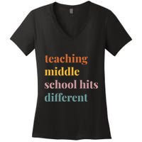 Teaching Middle School Hits Different Women's V-Neck T-Shirt