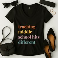 Teaching Middle School Hits Different Women's V-Neck T-Shirt
