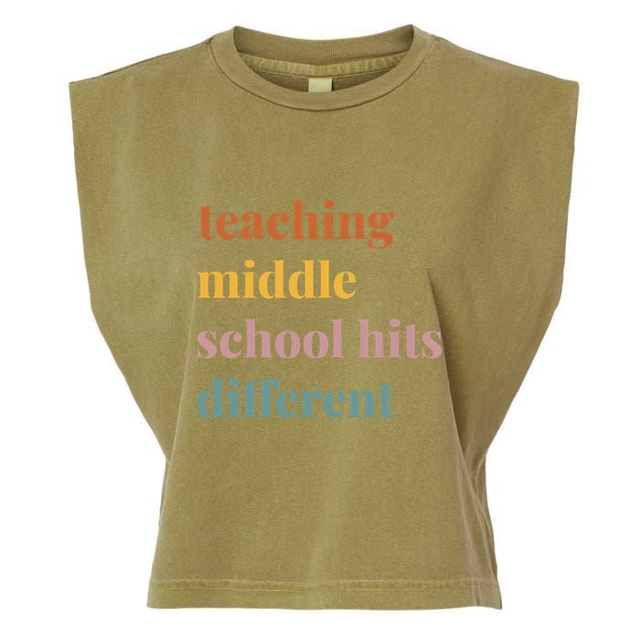 Teaching Middle School Hits Different Garment-Dyed Women's Muscle Tee