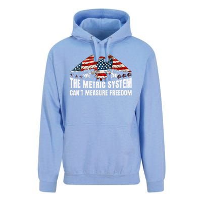 The Metric System CanT Measure Freedom Funny 4th Of July Unisex Surf Hoodie