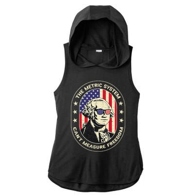 The Metric System CanT Measure Freedom Eagle Usa Flag Meme Ladies PosiCharge Tri-Blend Wicking Draft Hoodie Tank