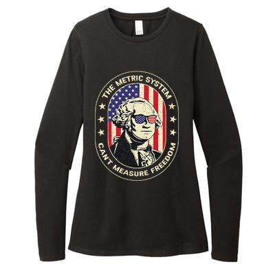 The Metric System CanT Measure Freedom Eagle Usa Flag Meme Womens CVC Long Sleeve Shirt