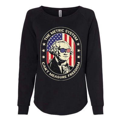 The Metric System CanT Measure Freedom Eagle Usa Flag Meme Womens California Wash Sweatshirt