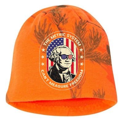 The Metric System CanT Measure Freedom Eagle Usa Flag Meme Kati - Camo Knit Beanie