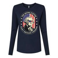 The Metric System CanT Measure Freedom Eagle Usa Flag Meme Womens Cotton Relaxed Long Sleeve T-Shirt