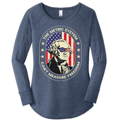 The Metric System CanT Measure Freedom Eagle Usa Flag Meme Women's Perfect Tri Tunic Long Sleeve Shirt