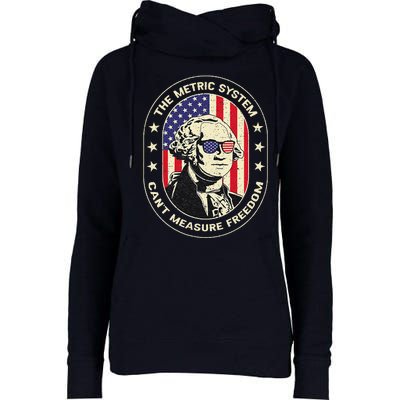 The Metric System CanT Measure Freedom Eagle Usa Flag Meme Womens Funnel Neck Pullover Hood