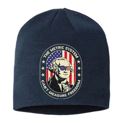 The Metric System CanT Measure Freedom Eagle Usa Flag Meme Sustainable Beanie