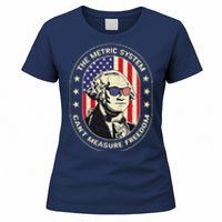 The Metric System CanT Measure Freedom Eagle Usa Flag Meme Women's T-Shirt