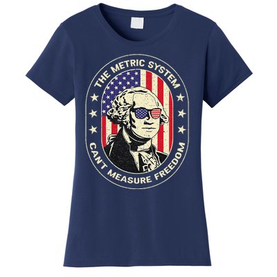 The Metric System CanT Measure Freedom Eagle Usa Flag Meme Women's T-Shirt