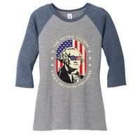 The Metric System CanT Measure Freedom Eagle Usa Flag Meme Women's Tri-Blend 3/4-Sleeve Raglan Shirt