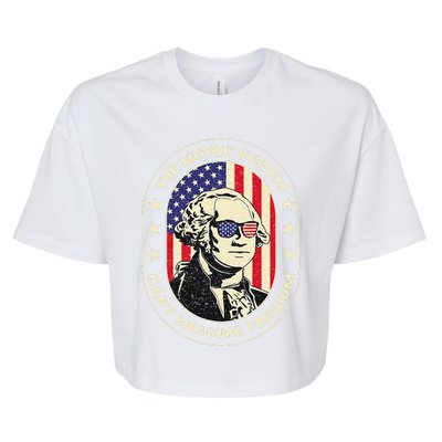 The Metric System CanT Measure Freedom Eagle Usa Flag Meme Bella+Canvas Jersey Crop Tee