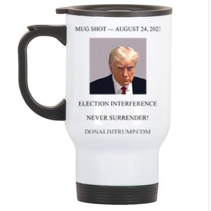 Trump Mug Shot White Stainless Steel Travel Mug