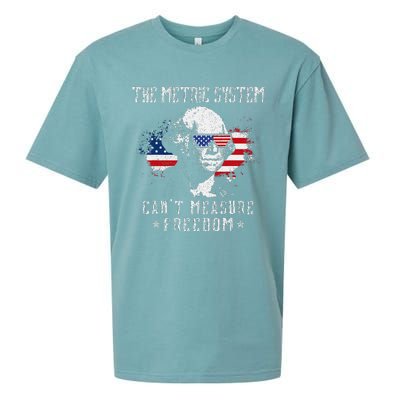 The Metric System CanT Measure Freedom Funny 4th Of July Sueded Cloud Jersey T-Shirt