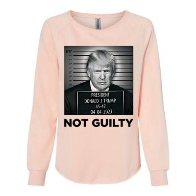 Trump Mug Shot Donald Trump Not Guilty Pro Trump Supporter Womens California Wash Sweatshirt