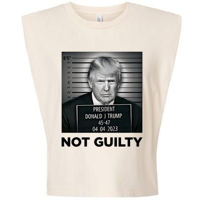 Trump Mug Shot Donald Trump Not Guilty Pro Trump Supporter Garment-Dyed Women's Muscle Tee