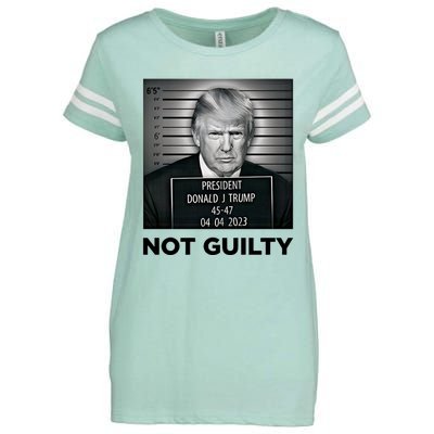 Trump Mug Shot Donald Trump Not Guilty Pro Trump Supporter Enza Ladies Jersey Football T-Shirt