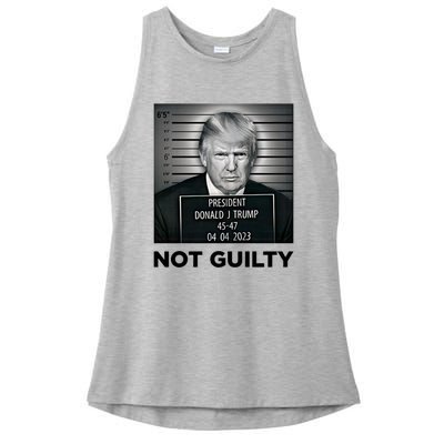 Trump Mug Shot Donald Trump Not Guilty Pro Trump Supporter Ladies PosiCharge Tri-Blend Wicking Tank