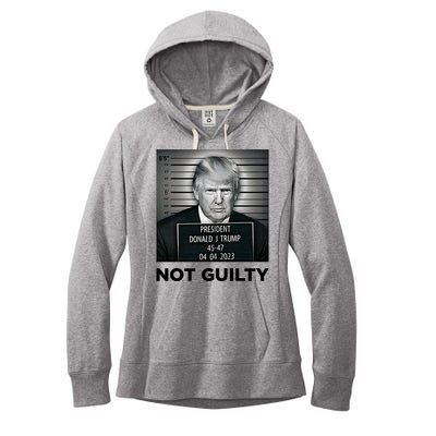 Trump Mug Shot Donald Trump Not Guilty Pro Trump Supporter Women's Fleece Hoodie