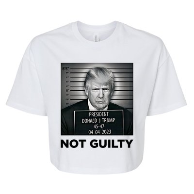 Trump Mug Shot Donald Trump Not Guilty Pro Trump Supporter Bella+Canvas Jersey Crop Tee