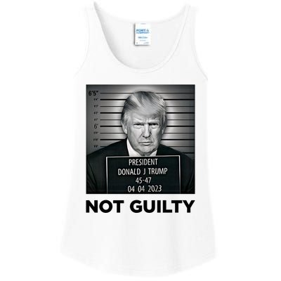 Trump Mug Shot Donald Trump Not Guilty Pro Trump Supporter Ladies Essential Tank