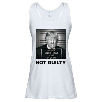 Trump Mug Shot Donald Trump Not Guilty Pro Trump Supporter Ladies Essential Flowy Tank