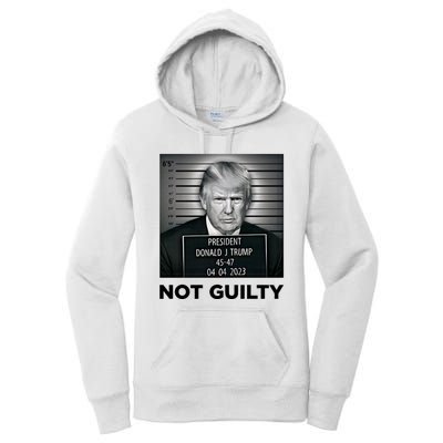 Trump Mug Shot Donald Trump Not Guilty Pro Trump Supporter Women's Pullover Hoodie