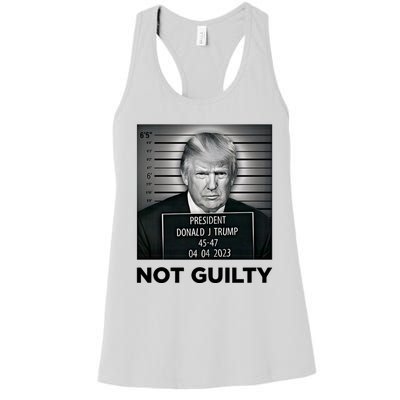 Trump Mug Shot Donald Trump Not Guilty Pro Trump Supporter Women's Racerback Tank