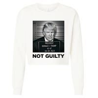 Trump Mug Shot Donald Trump Not Guilty Pro Trump Supporter Cropped Pullover Crew