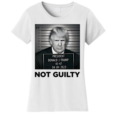 Trump Mug Shot Donald Trump Not Guilty Pro Trump Supporter Women's T-Shirt