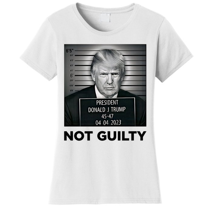 Trump Mug Shot Donald Trump Not Guilty Pro Trump Supporter Women's T-Shirt