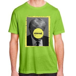 Trump Mug Shot Never Surrender Green Nimrod Trump Day Adult ChromaSoft Performance T-Shirt