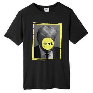 Trump Mug Shot Never Surrender Green Nimrod Trump Day Tall Fusion ChromaSoft Performance T-Shirt