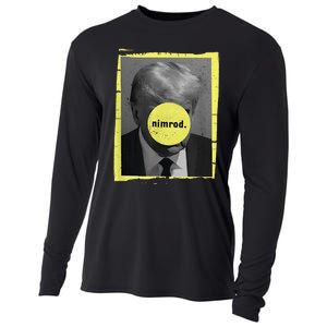 Trump Mug Shot Never Surrender Green Nimrod Trump Day Cooling Performance Long Sleeve Crew