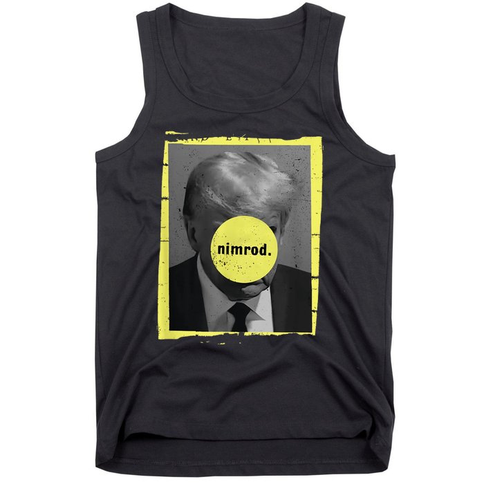 Trump Mug Shot Never Surrender Green Nimrod Trump Day Tank Top